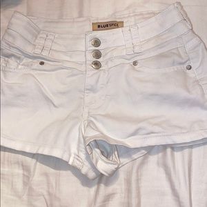 White jean shorts